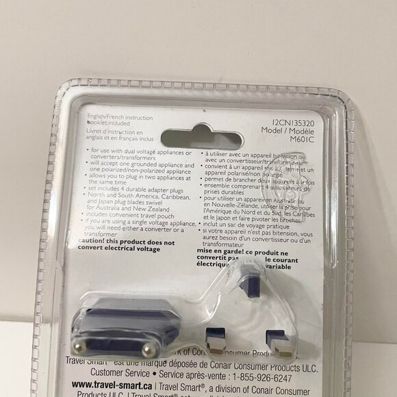 4 Piece Conair Travel Smart Dual Outlet Adapter Plug Set - Picture 6 of 11